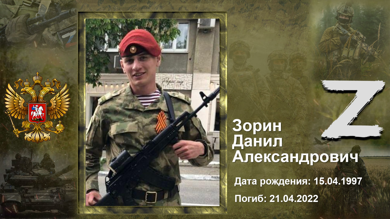 ЗОРИН ДАНИЛ АЛЕКСАНДРОВИЧ ЗОРИН ДАНИЛ АЛЕКСАНДРОВИЧ